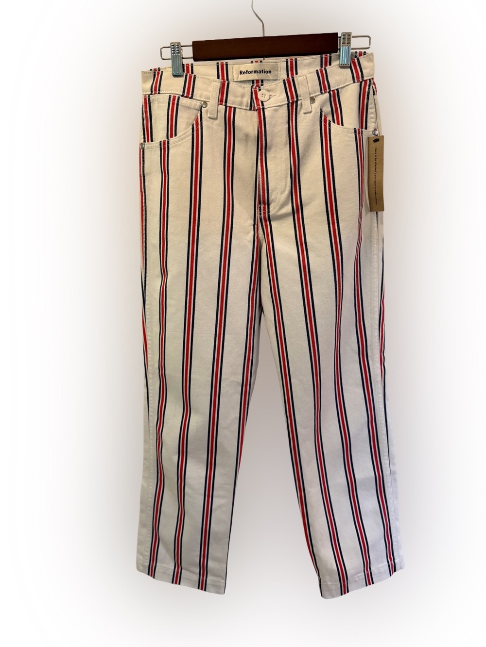 Reformation Roper Jeans in the Grenada Stripe, Size 28 - Picture 5 of 9